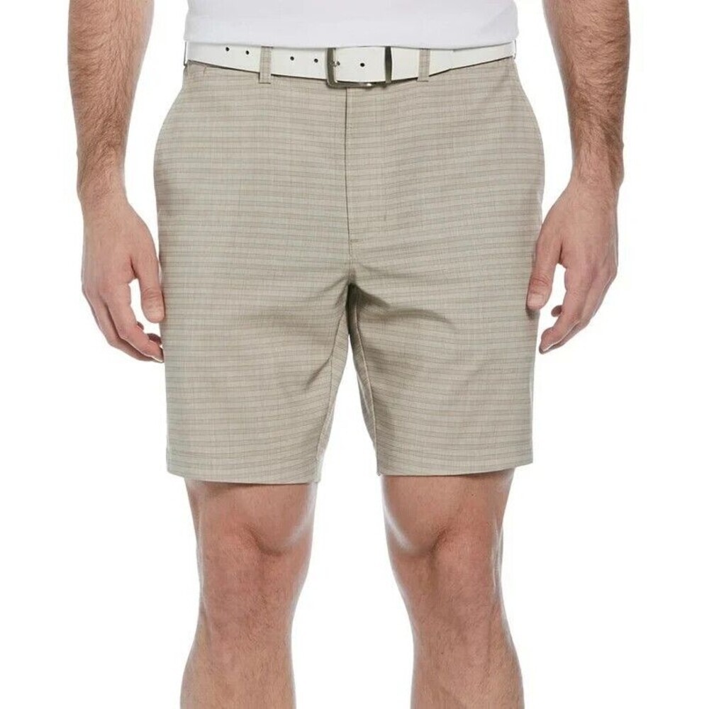 PGA TOUR Men's Stretch Striped 8" Golf Shorts Moisture Wicking Chinchilla 42